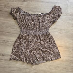 Leopard Off Shoulder Romper